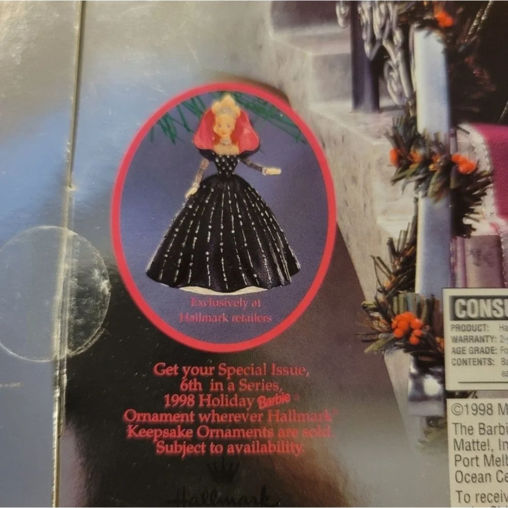 NIB! 1998 Happy Holidays Mattel#20200 Barbie RARE Box Error Misprint - Picture 6 of 8